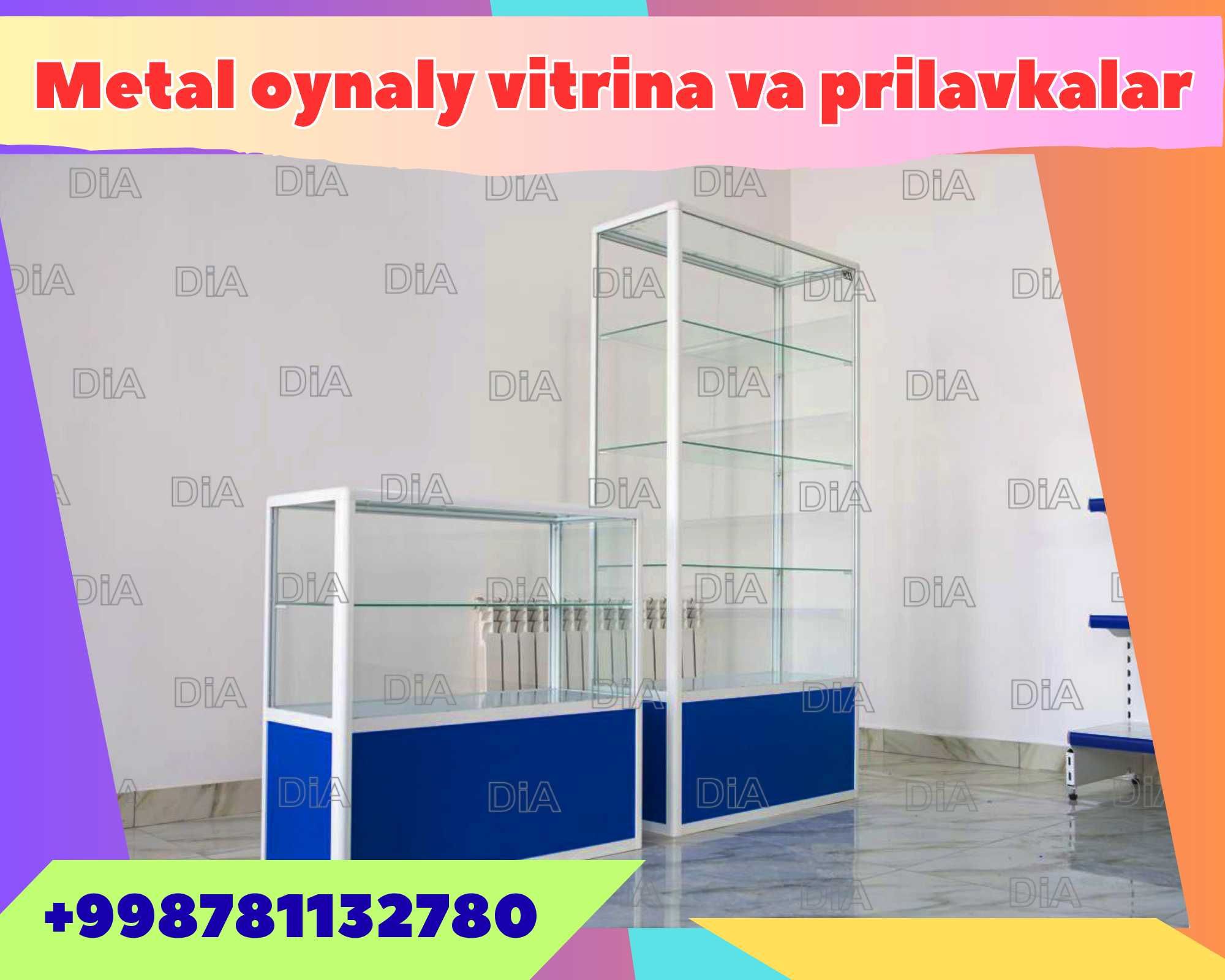 Прилавок витрина, стеклянная, metal oynaly vitrina va prilavkalar