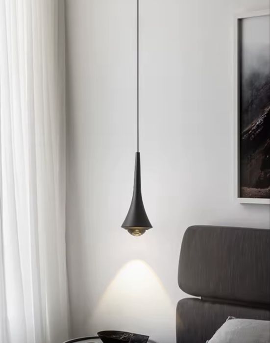 Pendul negru LED dormitor