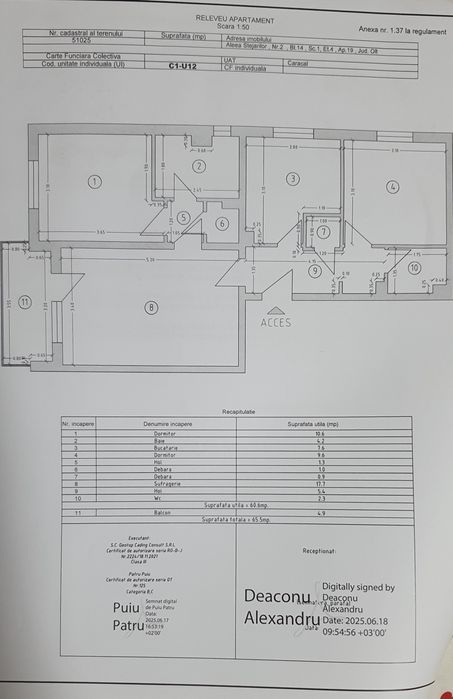 Apartament 3 camere,central