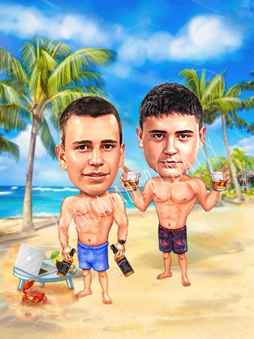 Карикатура А3 формат с рамка