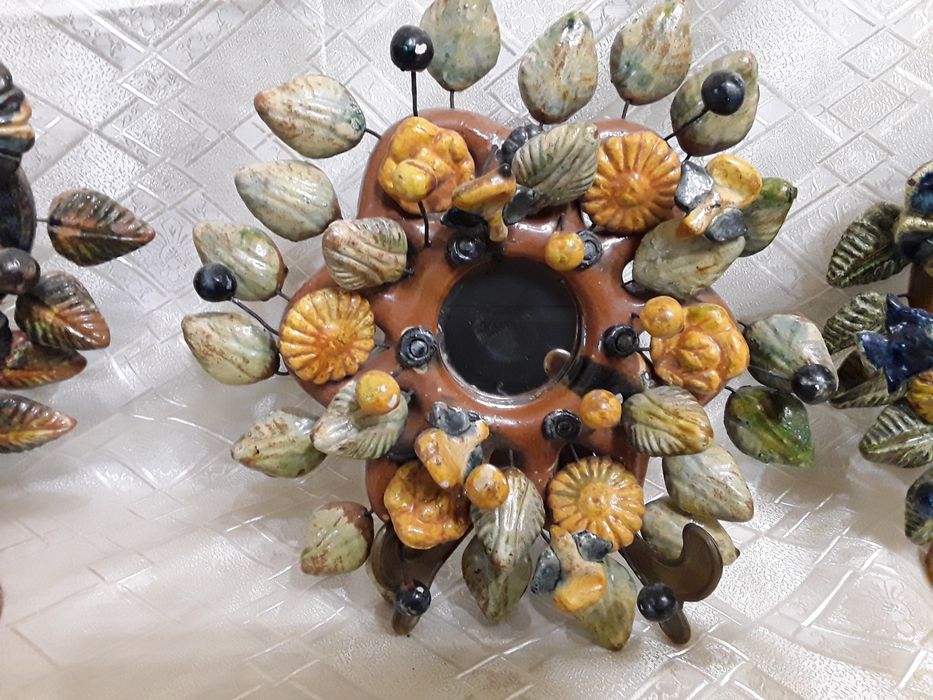 Set de 3 obiecte mexicane, arborele vietii, 2 sfesnice si o oglinda,