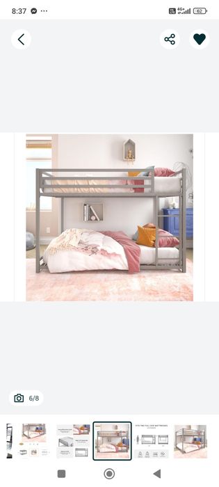 Vând pat supraetajat metalic 140x200 NOU