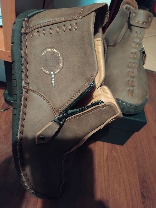 Ghete piele barbati maro măsură 42