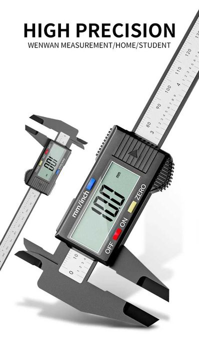 Subler electronic DELIXI display digital carbon 150mm+ baterie rezerva