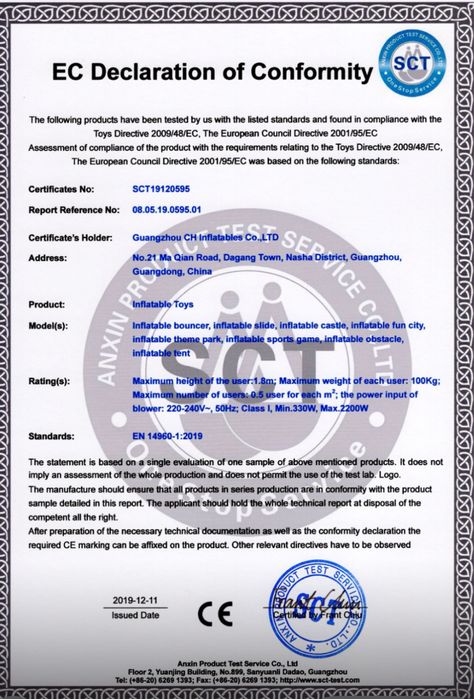 Tobogane gonflabile (pret/24h)