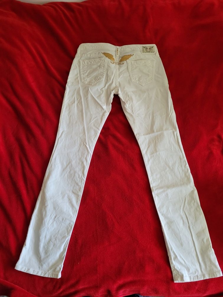 Blugi Dama Robin's Jean Marilyn White Gold Wing Denim