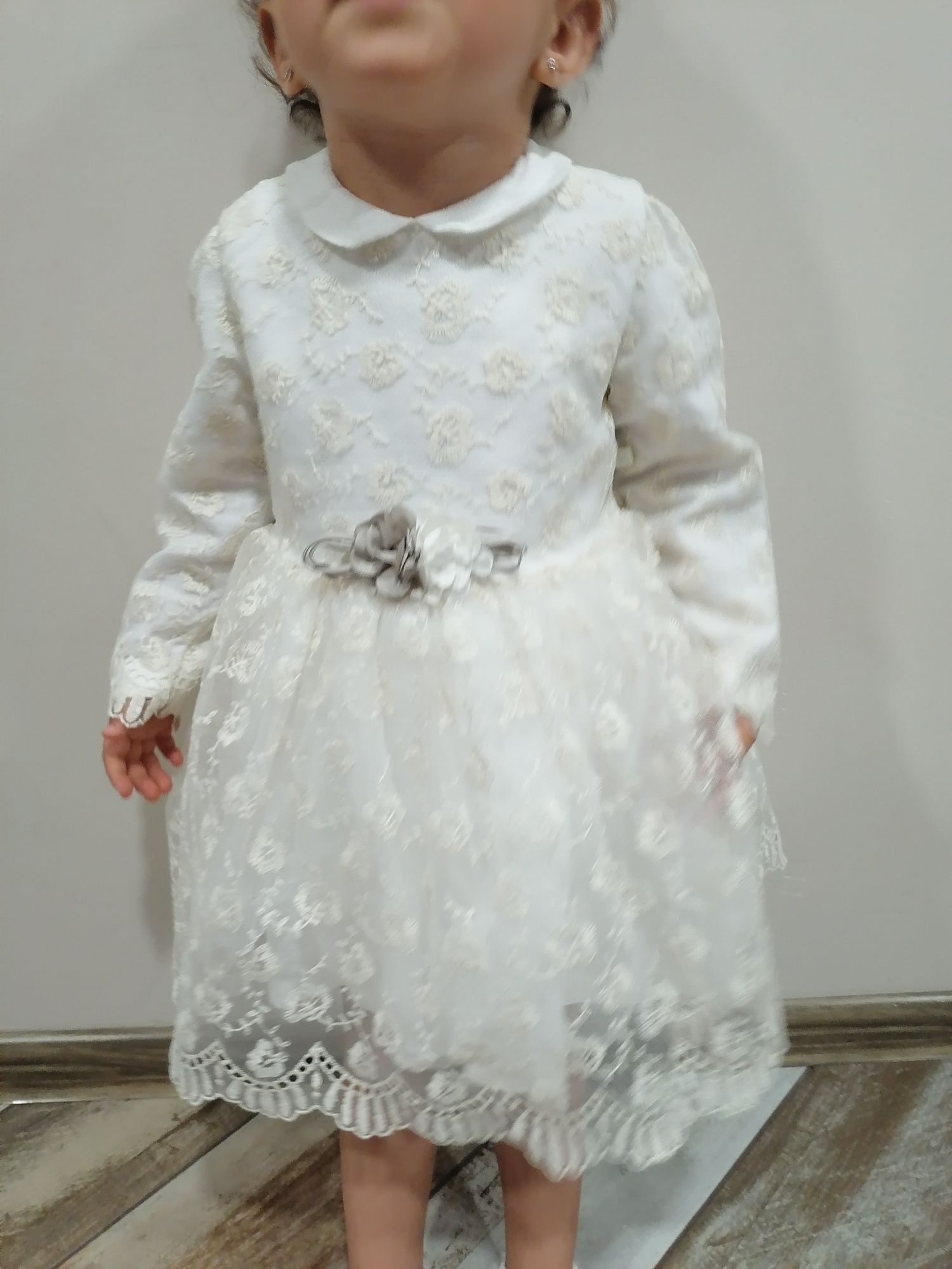Детска рокля с дантела размер 86, 92