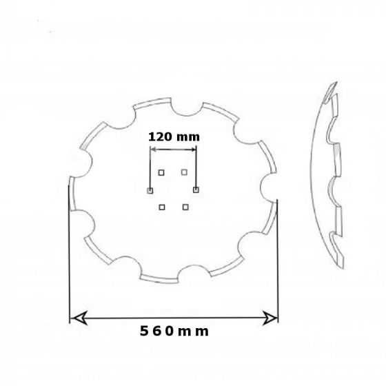 Taler disc crestat 560 cu 6 gauri pentru ROLEX/Rolmako