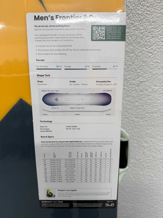 placa noua snowboard jones frontier 2.0 wide L164cm