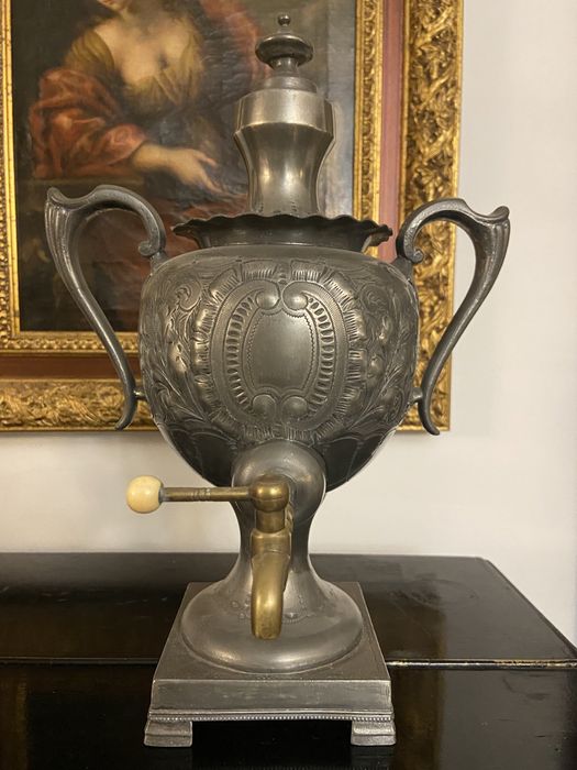 Шикарный английский антикварный самовар бульотка,чайник,Англия,клеймо