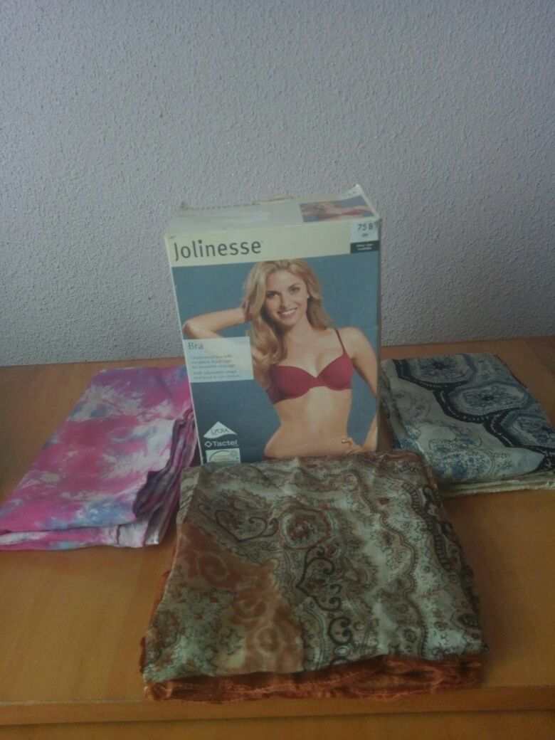 esarfe  din matase naturala + sutien nou