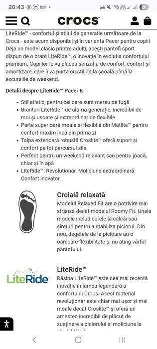 Adidasi CROCS marime 33-34