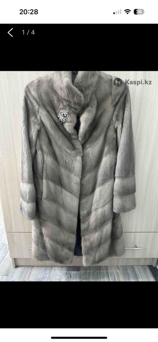 Норковая шуба в сером цвете, в отличном состоянии! Размер 42/44. Б/у.