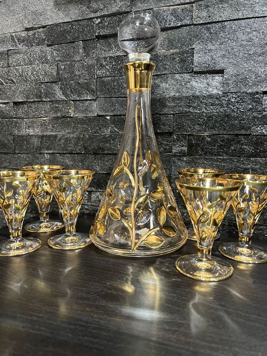 Set cristal 6 pahare +decantor