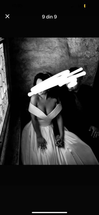 Rochie mireasa satin invory