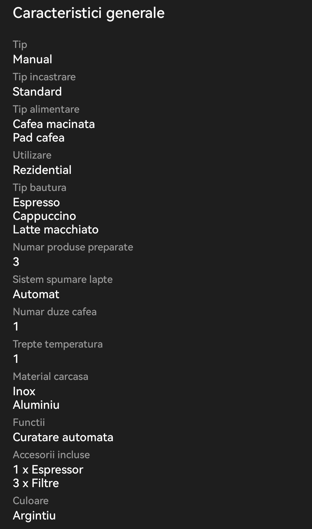 Breville Prima LATTE Espresor Cafea