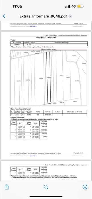 Teren arabil de vanzare Comuna Suceveni Galati