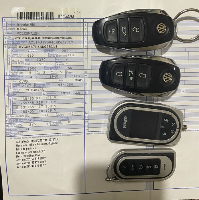 VW Touareg, 3.0 V6, 262 Cp, Euro 6, an 2017