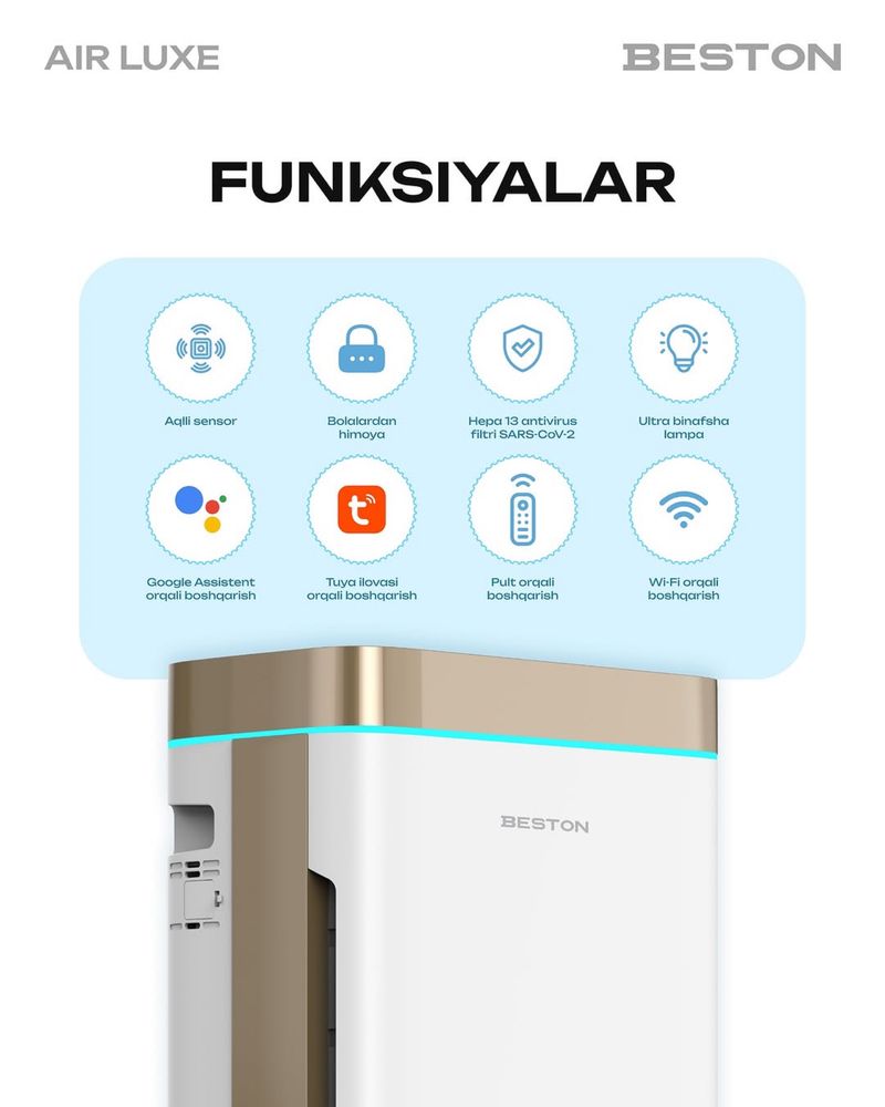 BESTON AIR LUXE – Havo tozalagich va namlagich 2in1