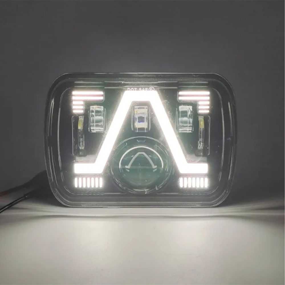LED халоген фар 5x7", 45 W, 12-24V, къси/дълги с DRL дневни светлини