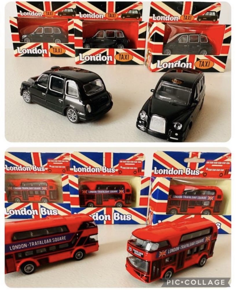 Set London Taxi & London Bus - Masinute Metalice