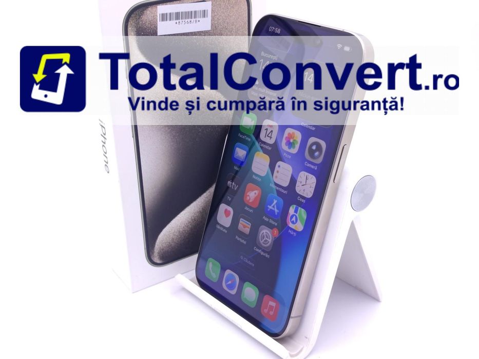 Apple iPhone 15 Pro 128GB Natural Titanium, Garantie 24 luni | #D87568