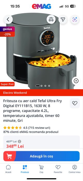 Air fryer Tefal folosit o singura data