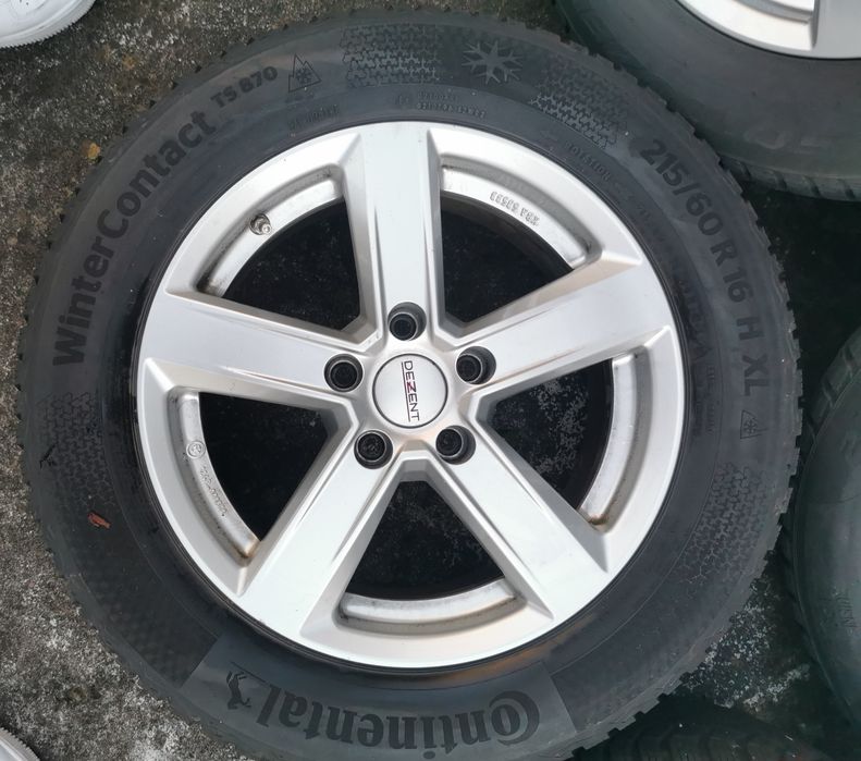 jante Dezent (VAG) 5 x 112 + anvelope iarna 215 60 R16 Conti; DOT3824