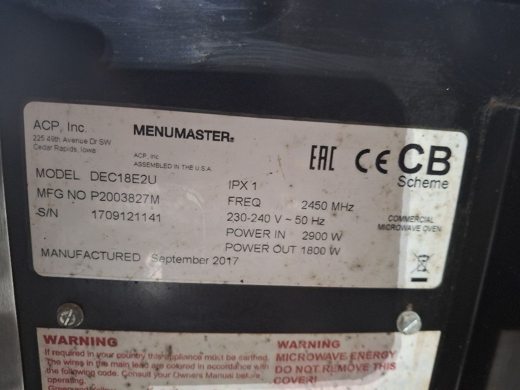 Микровълнова фурна професионална MENUMASTER