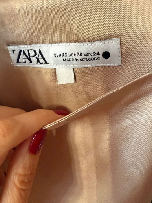 Сатенен сет ZARA, бежов, XS
