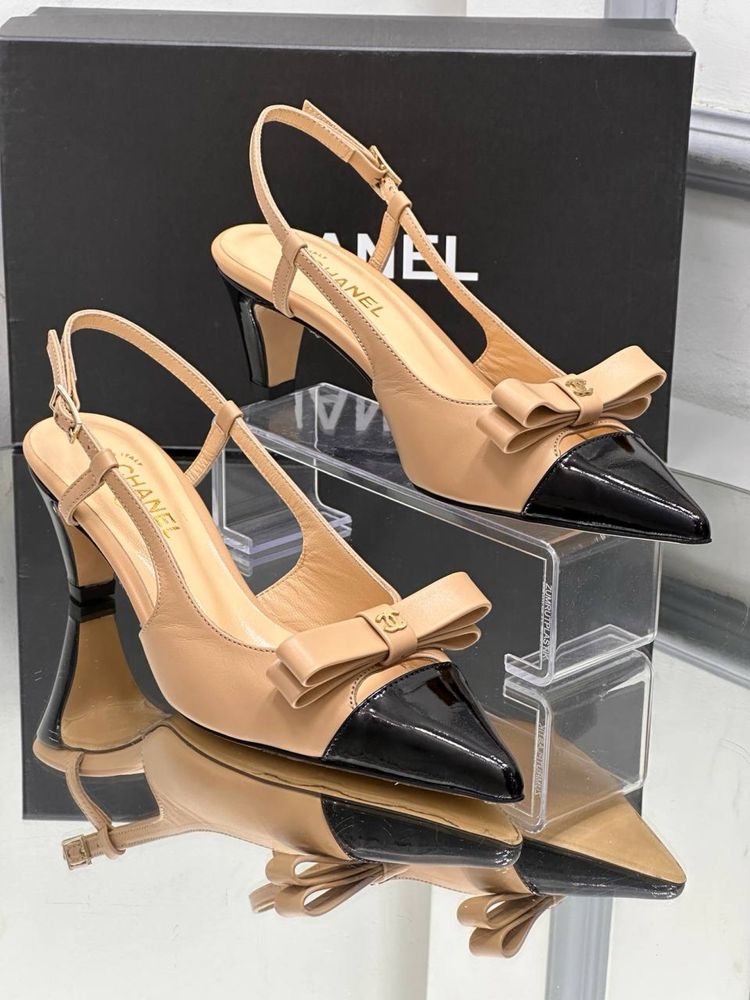 Pantofi-sandale-Balerini Chanel colecția noua Piele naturală 100%