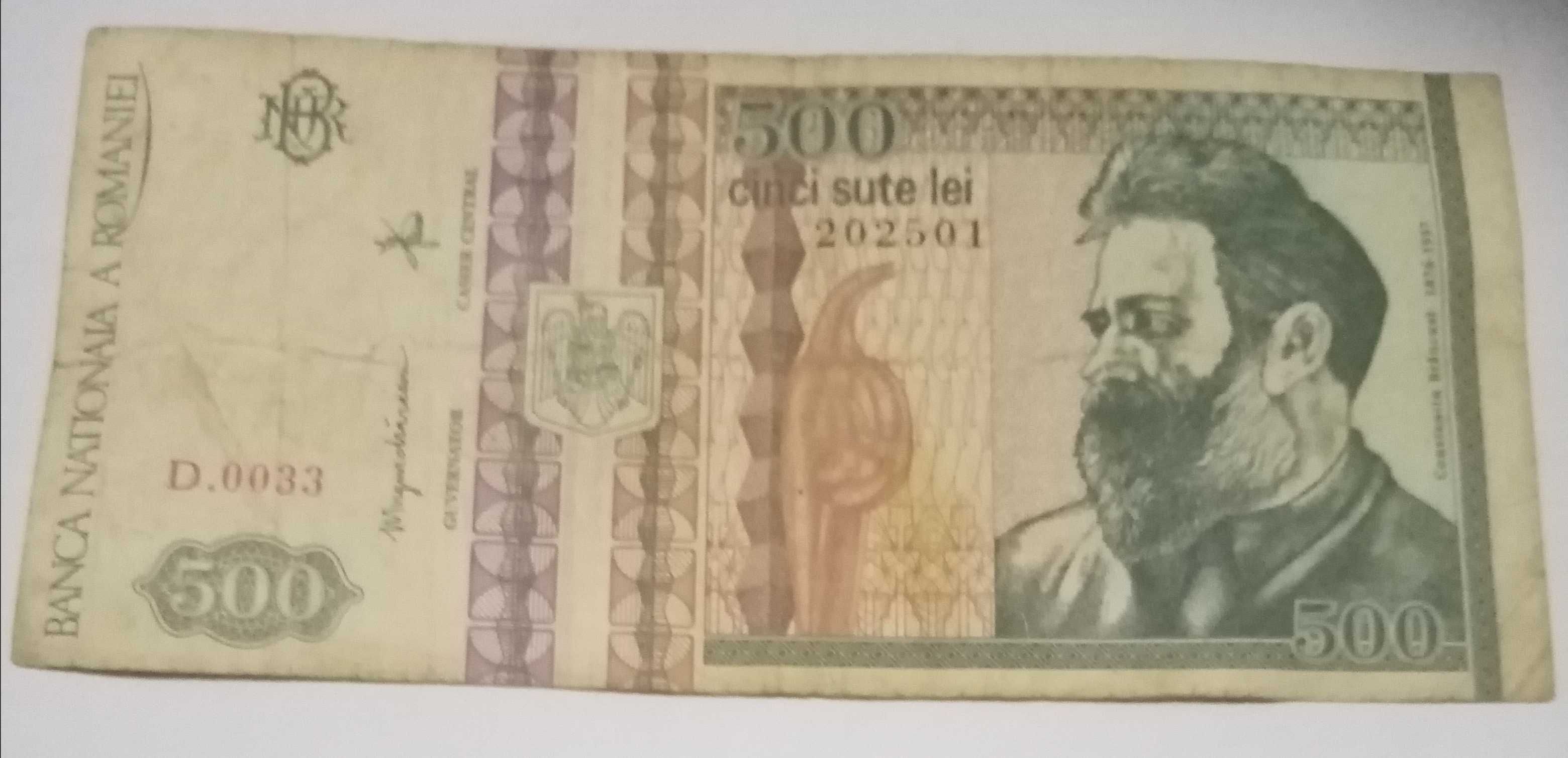 Vând 500 lei din hârtie 1992