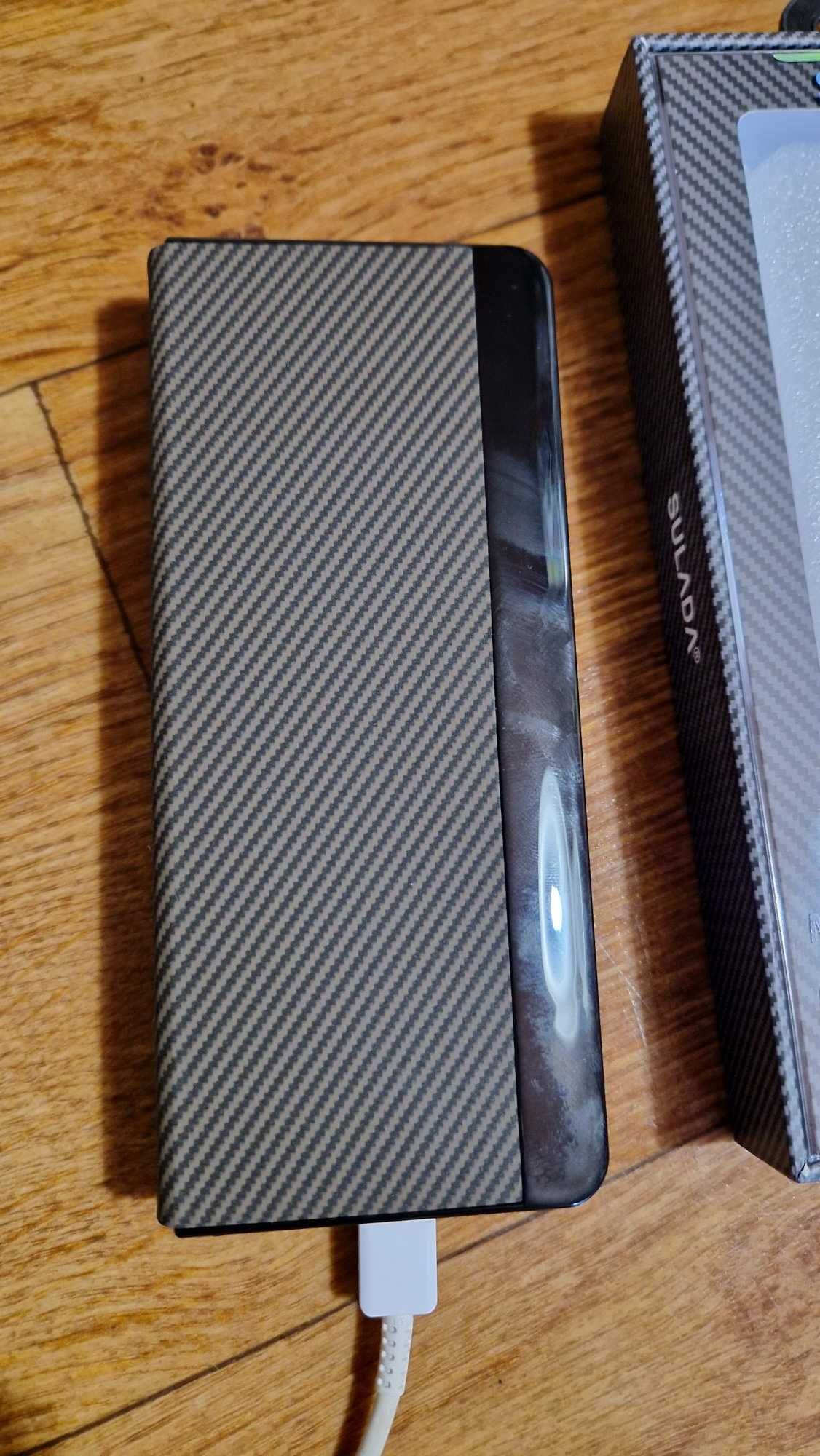 Husa Galaxy Fold4 magnetică mată din fibră de carbon,protectie balama