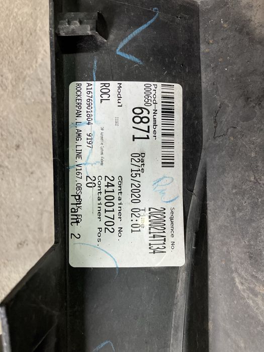 Ляв праг за Mercedes Gle AMG Мерцедес Гле W167  2019-