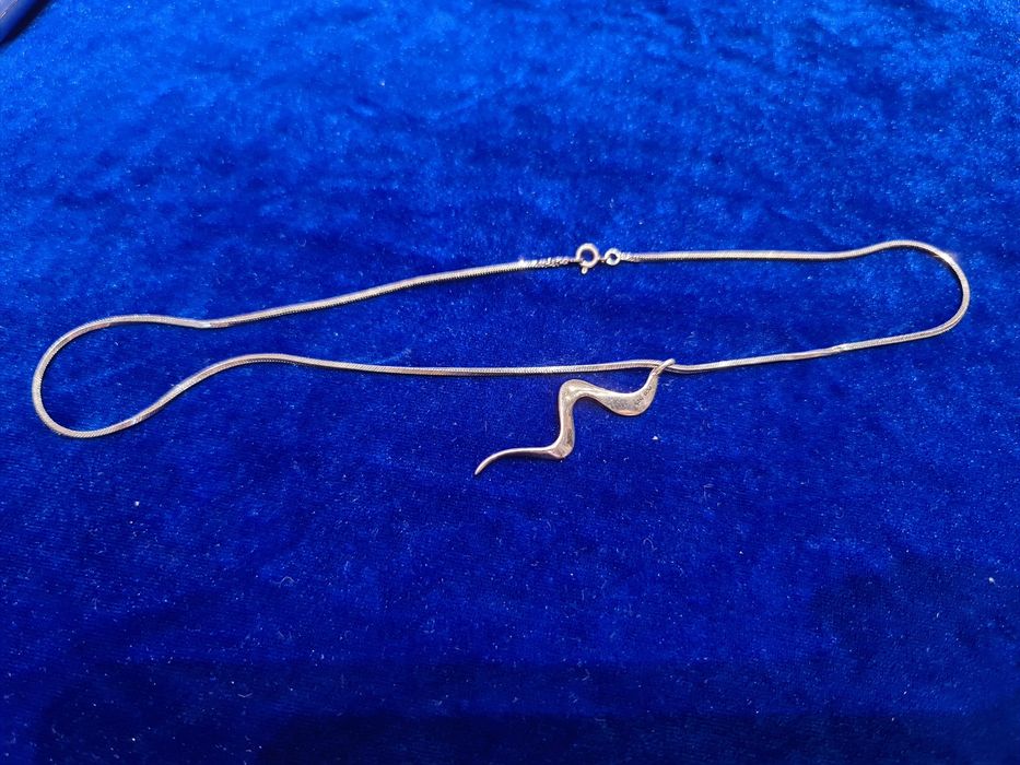 N lant colier argint 925 masiv,Germania, pandantiv țurțuri,44 cm