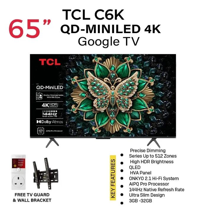 Телевизор Tcl 55/65/75/86 2025 C6K C7K QD-Mini LED 4K HDR Смарт ТВ