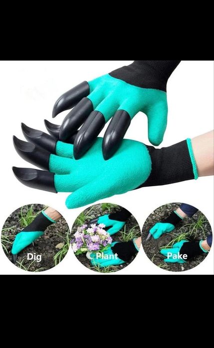 Пластиковые садовые перчатки с когтями