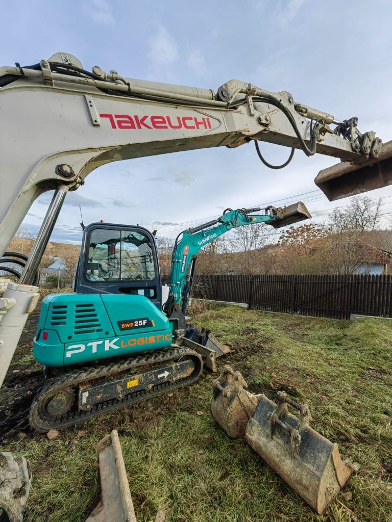 Inchiriez excavatoare si camion cu macara