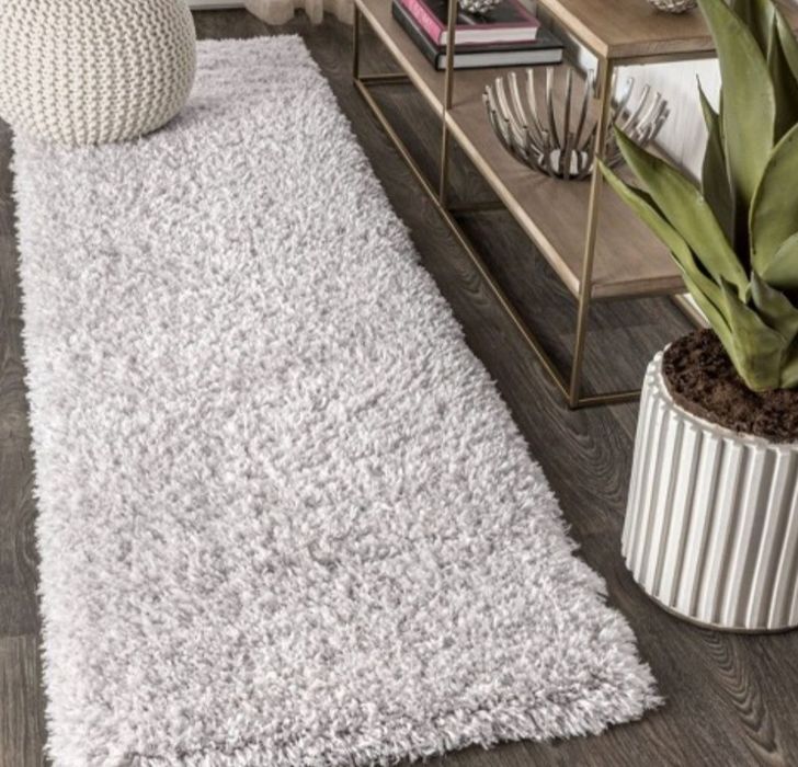 Covoare shaggy albe 80 x 120 groase 2 bucati