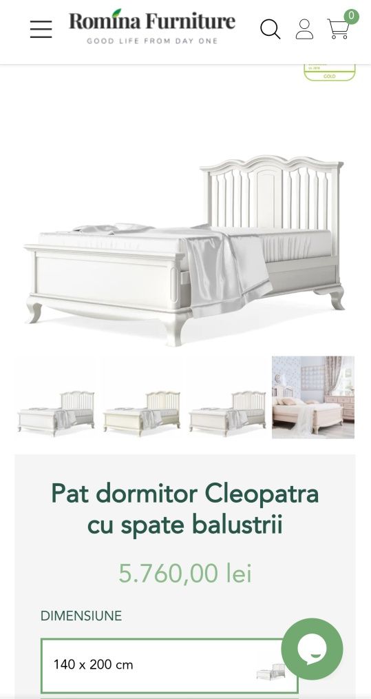 Pat cu balustrii 140x200 Romina Furniture