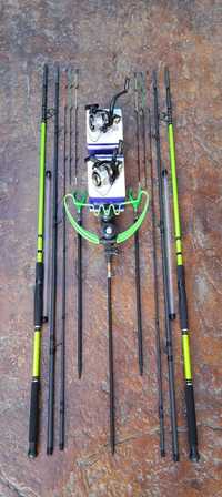 Set Feeder Carbon Robinhan Bolentino PRO 180gr, 3,90m+2 Mulinete 5000