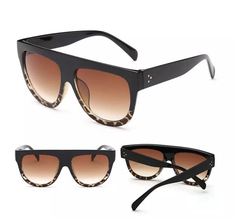 Ochelari de soare UV D8 (Daira-Shop.ro) negri maro Leopard rotunzi