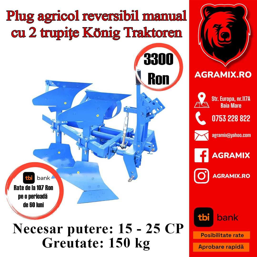 Plug reversibil manual cu 1-2 trupite Agramix nou