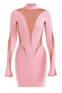 Rochie roz Mugler H&M Mugler&H&M rochita roz  36 S