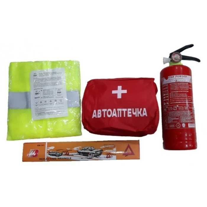 Авариен Комплект за Автомобил с Пожарогасител, Жилетка , Аптечка