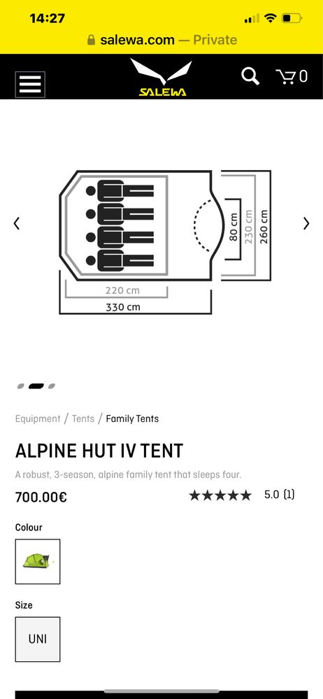 Cort patru persoane Salewa Alpine Hut IV, nou