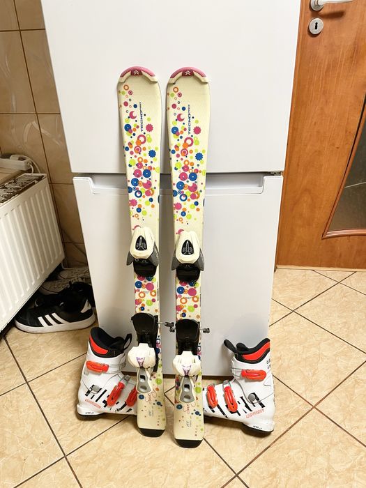 Schiuri copii 100 cm cu clapari. Set skiuri