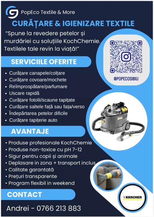 Curățare canapele, saltele, textile cu sistem de injectie-extractie