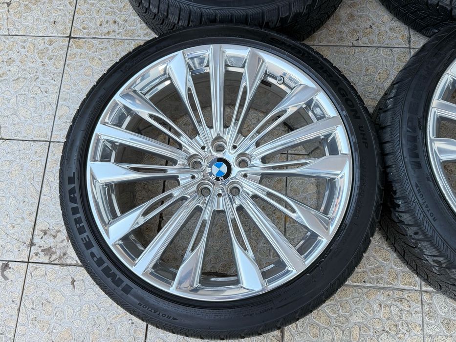Jante 20" BMW Seria 7 G11/G12, Chrome OEM cu Anvelope Iarna 2024