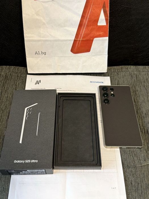 КАТО НОВ 256GB Samsung S25 Ultra A1 Гаранция 2027г. Black / Черен
